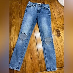 Free People Light Blue Distressed Jeans